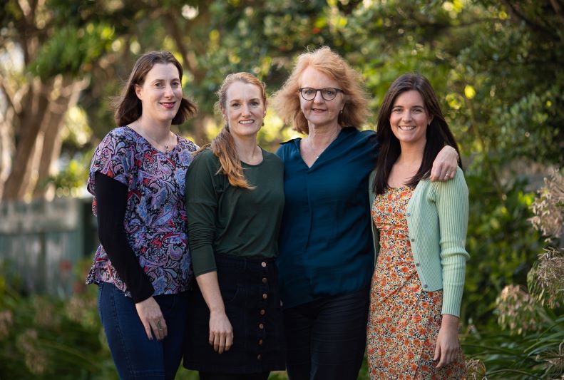 Right to left: Sarah Boyle, Stephanie Jones, Liz Childs, Kate Freeman