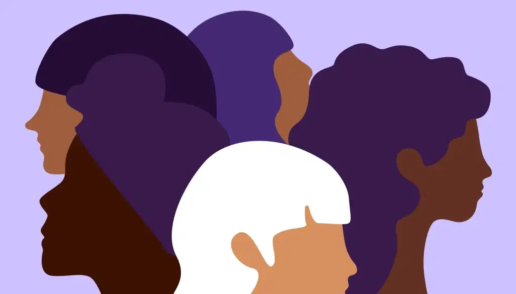 group of women of different races in Perimenopause and Menopause- showing their heads